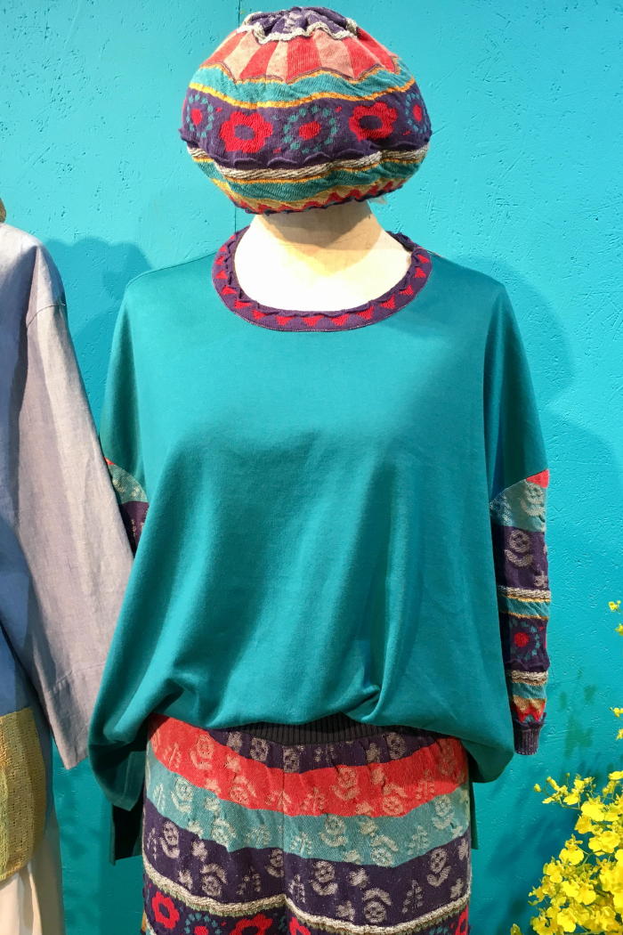 9-0205S△M.&KYOKO/佐藤繊維/配色ワイドイージーパンツ/2/エムアンドキョウコ/ABL128833 M.\u0026KYOKO（エムアンドキョウコ） \u2013 satoseni online store ⁄サトウ